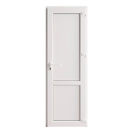 Металлопластиковая дверь VEKA 2050х700 мм алюминиевый порог белая правая глухая