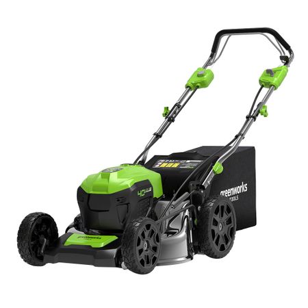 Газонокосилка аккумуляторная Greenworks 40V GD40LM46SPK4 40 В 46 мм 4Ач Li-Ion 1 АКБ и ЗУ (2506807UB) nanwei 21в аккумуляторная газонокосилка