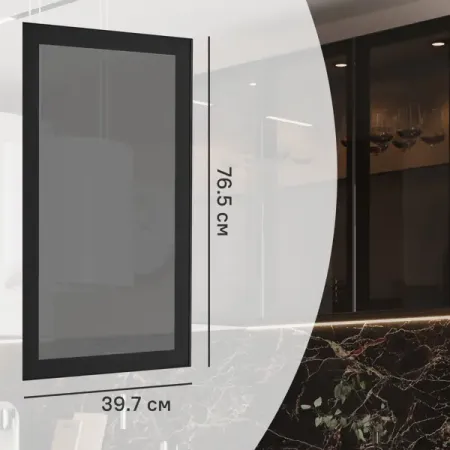 Фасад-витрина кухонного шкафа Вельск 39.7x76.5 см DELINIA ID стекло цвет черный