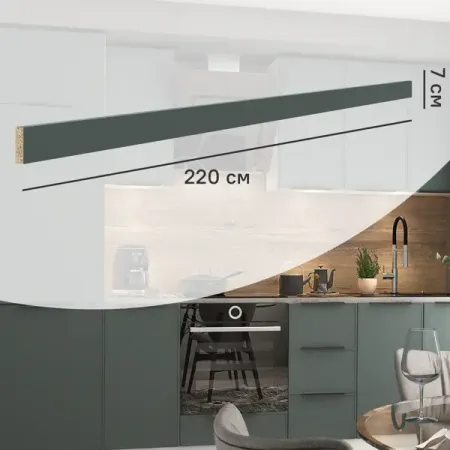 Карниз для кухонного шкафа Инта Delinia ID 220x7 см МДФ цвет зеленый абразивные диски atika 5 дюймов зеленый 60 2000 grit 10 шт