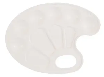 Палитра для смешивания красок белая, овальная, Рисовашка