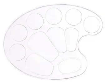 Палитра для смешивания красок прозрачная, овальная, Рисовашка