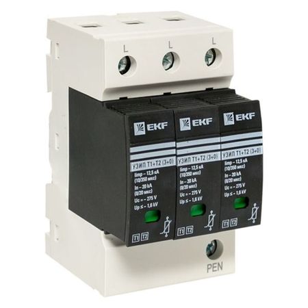 Ограничитель напряжения модульный EKF PROxima T1-T2 275 В 20 кА 3P (OV12-3-503)