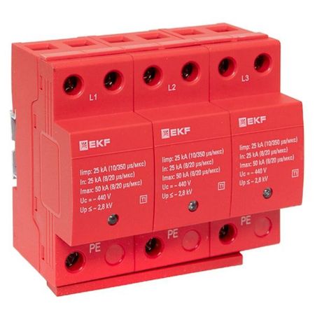 Ограничитель напряжения модульный EKF T1 275 В 25 кА 3P (spd-t1-3p) ольга петровна хусаинова академия зла испытание ведьмой