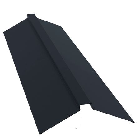 Конек для металлочерепицы 115х30х115 мм 2 м плоский с пазом графитово-серый RAL 7024 матовый satin matt