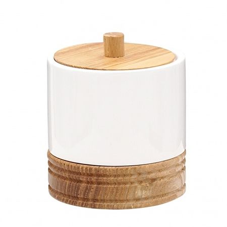 Банка для ватных дисков Ridder Chic белая 10,4х10,4х12,5 см