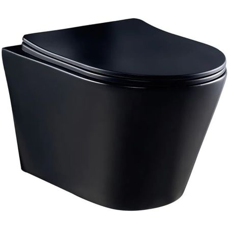 Унитаз подвесной Culto Monet безободковый с сиденьем микролифт, чёрный матовый