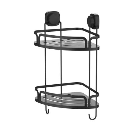 Полка настенная Zalger угловая 2 уровня чёрная