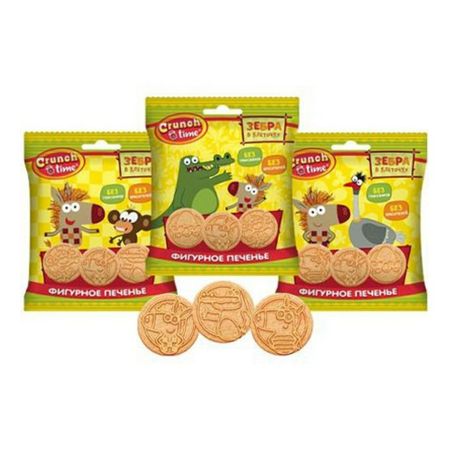 Печенье Crunch time зебра в клеточку 20 г