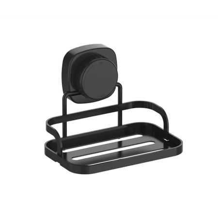 Мыльница настенная Zalger на вакуумной присоске стальная чёрная