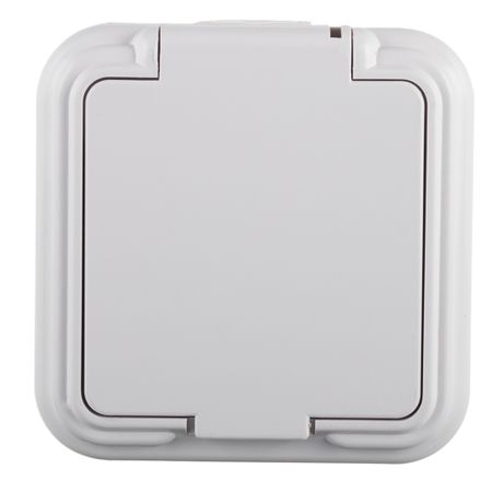 Розетка Svet накладная белая с крышкой (0215-00191)