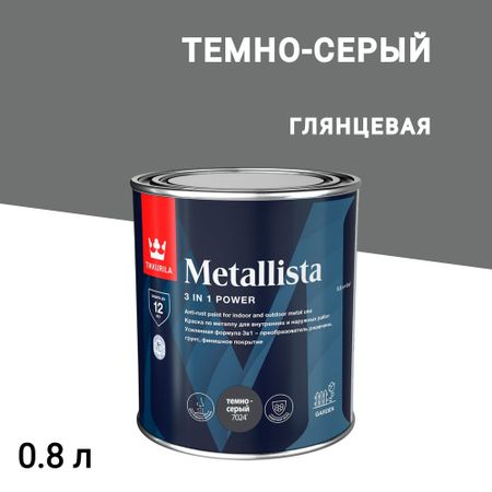 Краска по ржавчине Tikkurila/Tikkivala Metallista темно-серая гладкая глянцевая 0,8 л денис анатольевич ануров я знаю соционику что дальше