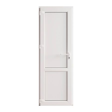 Металлопластиковая дверь VEKA 2050х600 мм алюминиевый порог белая левая глухая