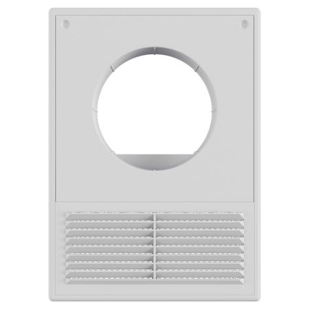 Площадка торцевая НашВент с решеткой и фланцем d125 мм пластиковая 180х250 мм