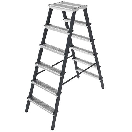 Стремянка алюминиевая 6 ступеней 80 мм двухсторонняя 1,32 м Новая высота дуглас е хардинг иерархия неба и земли часть ii новая схема человека во вселенной