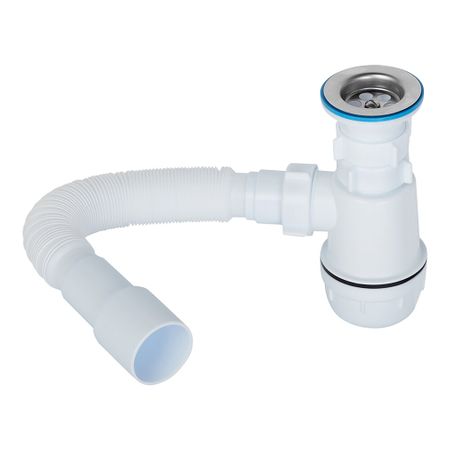 Сифон для раковины и мойки АНИ пласт 1 1/2х40 мм с выпуском d70 мм с соединением 40/50 мм (A0115)