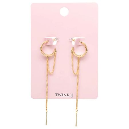 Серьги TWINKLE Серьги CRUMPLED GOLD AND CHAIN plain studio серьги plain tear earrings gold