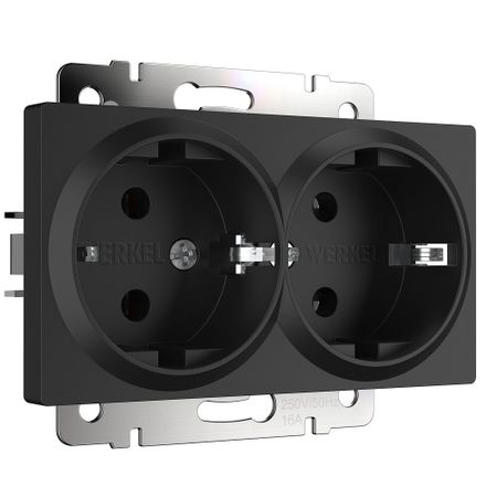 Розетка Werkel встраиваемая черная матовая (a051623)
