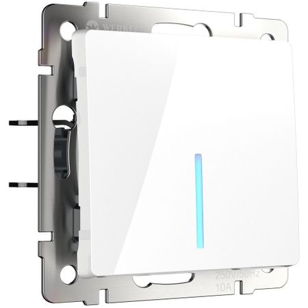 Выключатель Werkel одноклавишный встраиваемый белый проходной с подсветкой (a051118)