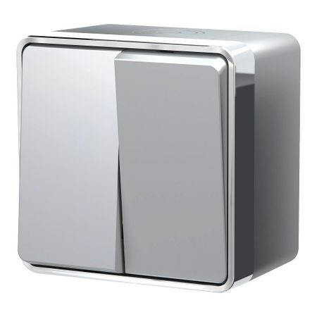 Выключатель Werkel Gallant двухклавишный накладной серебряный (a052771)