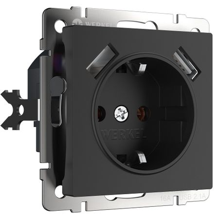 Розетка Werkel встраиваемая черная матовая с 2хUSB-А (a051617) комплект столовых приборов buyer star из нержавеющей стали 4 шт