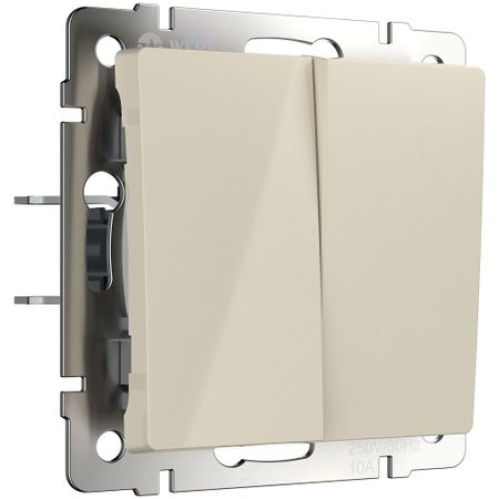 Выключатель Werkel двухклавишный встраиваемый слоновая кость проходной (a051485)