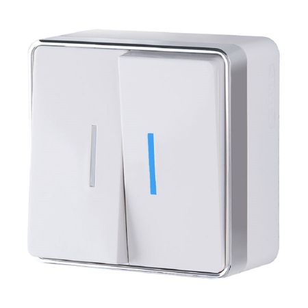 Выключатель Werkel Gallant двухклавишный накладной белый с подсветкой (a051586)