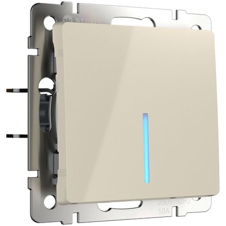 Выключатель Werkel одноклавишный встраиваемый слоновая кость проходной с подсветкой (a051463)