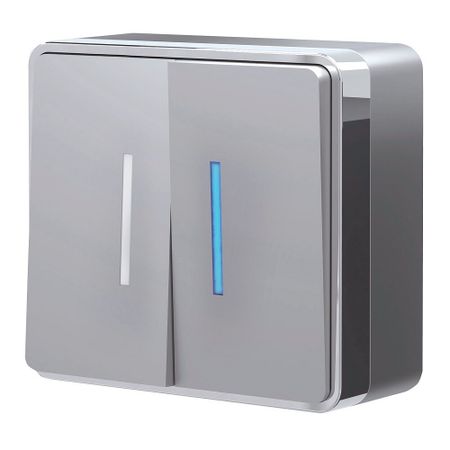 Выключатель Werkel Gallant двухклавишный накладной серебряный с подсветкой (a052770)