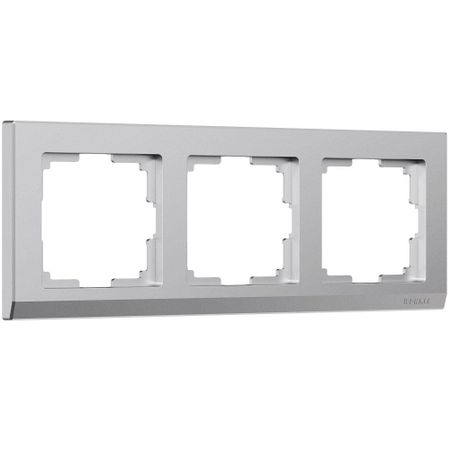 Рамка Werkel Stark трехместная серебряная матовая (a063455)