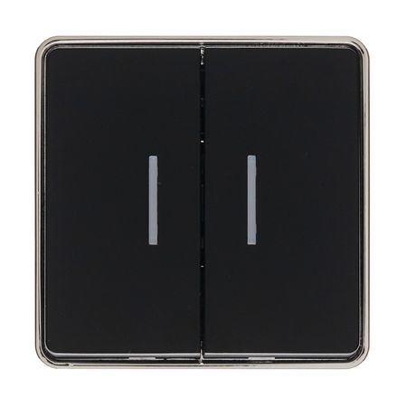 Выключатель Werkel Gallant двухклавишный накладной черный/хром с подсветкой (a050975)