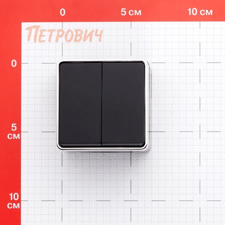 Выключатель Werkel Gallant двухклавишный накладной черный/хром (a050976)