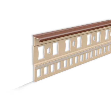 Плинтус ПВХ Идеал 55 мм коричневый 2200 мм под ковролин