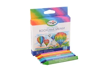 Мелки восковые 24 цветов 