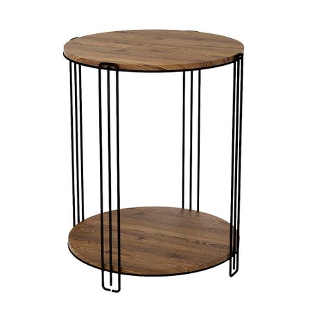 Журнальный столик круглый черный муар/светлый орех Sheffilton SHT-CT33