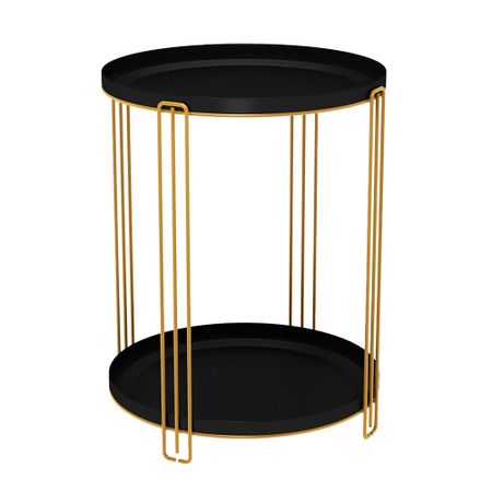 Журнальный столик круглый золото/черный муар Sheffilton SHT-CT31