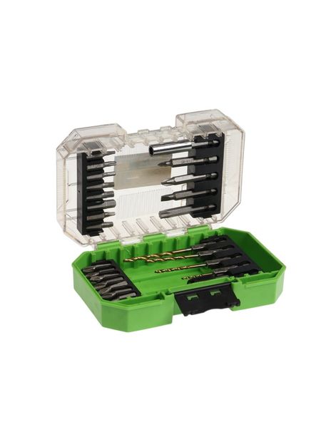 Набор сверл и бит ТУНДРА, HSS-Tin, шестигранный хвостовик, 1.5 - 4 мм, 26 предметов 