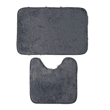 Набор ковриков для ванной и туалета серый 40х38/60х40 см Доляна Пушистик (3924908) дневник школьный феникс серый пушистик