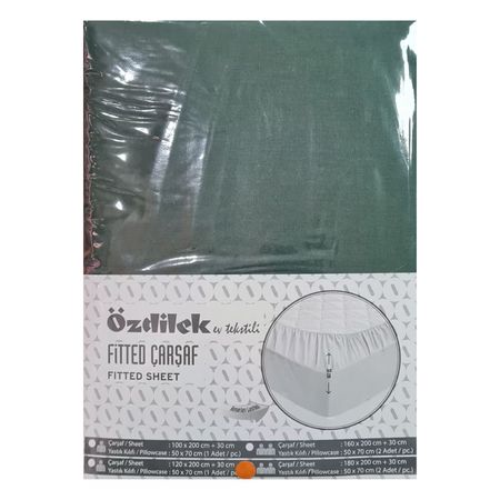 Комплект Ozdilek простыня 180х200 см и 2 наволочки 50х70 см зеленый