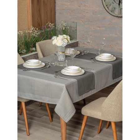 Набор Cotton Box скатерть 155х160 см и дорожка 35х130 см серая