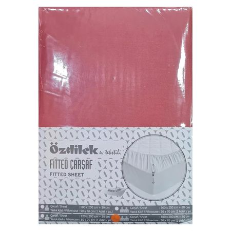 Комплект Ozdilek простыня 160х200 см и 2 наволочки 50х70 см красный наволочки zuexvofy 50x70 50x75 50x80 см красный полиэстер