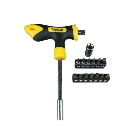 Набор бит с отверткой Т-образной Berger (BG1070) (15 шт.)