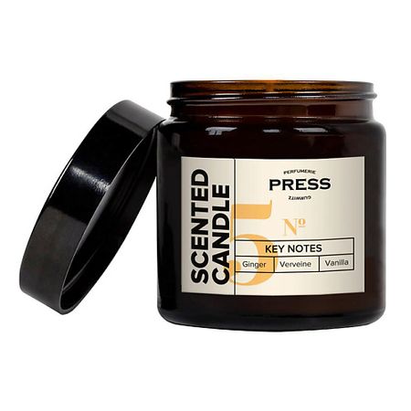 Свеча ароматическая PRESS GURWITZ PERFUMERIE Ароматизированная свеча №5 с нотами имбиря, ванили, вербены majohn a2 press перьевая ручка ef 0 4 мм
