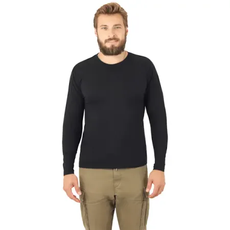 Футболка с длинными рукавами Бел 053.02 цвет черный размер М рост 170-176 см термофутболка женская montida с длинными рукавами р 50