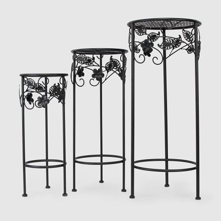 Подставка для цветов Ningde Qinyuan черная 20х20х50 см