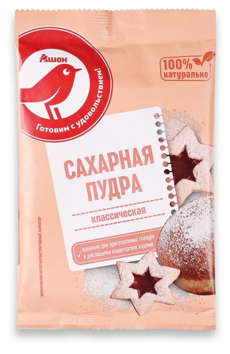 Сахарная пудра АШАН Красная птица, 100 г