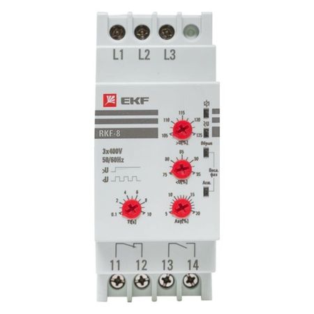 Реле контроля фаз EKF PROxima 500 В 8 А тип AC (rkf-8)