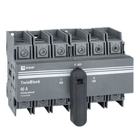 Выключатель-разъединитель EKF TwinBlock 3P 40А 400-690 В на монтажную плату (tb-s-40-3p-rev)