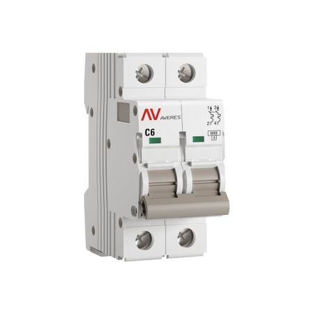 Автоматический выключатель модульный EKF Averes AV-6 2P 6А тип C 6 кА 230 В (mcb6-2-06C-av)