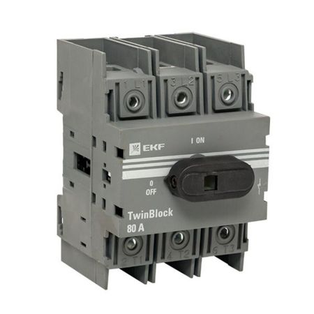 Выключатель-разъединитель EKF TwinBlock 3P 80А 400-690 В на DIN-рейку (tb-80-3p-f)